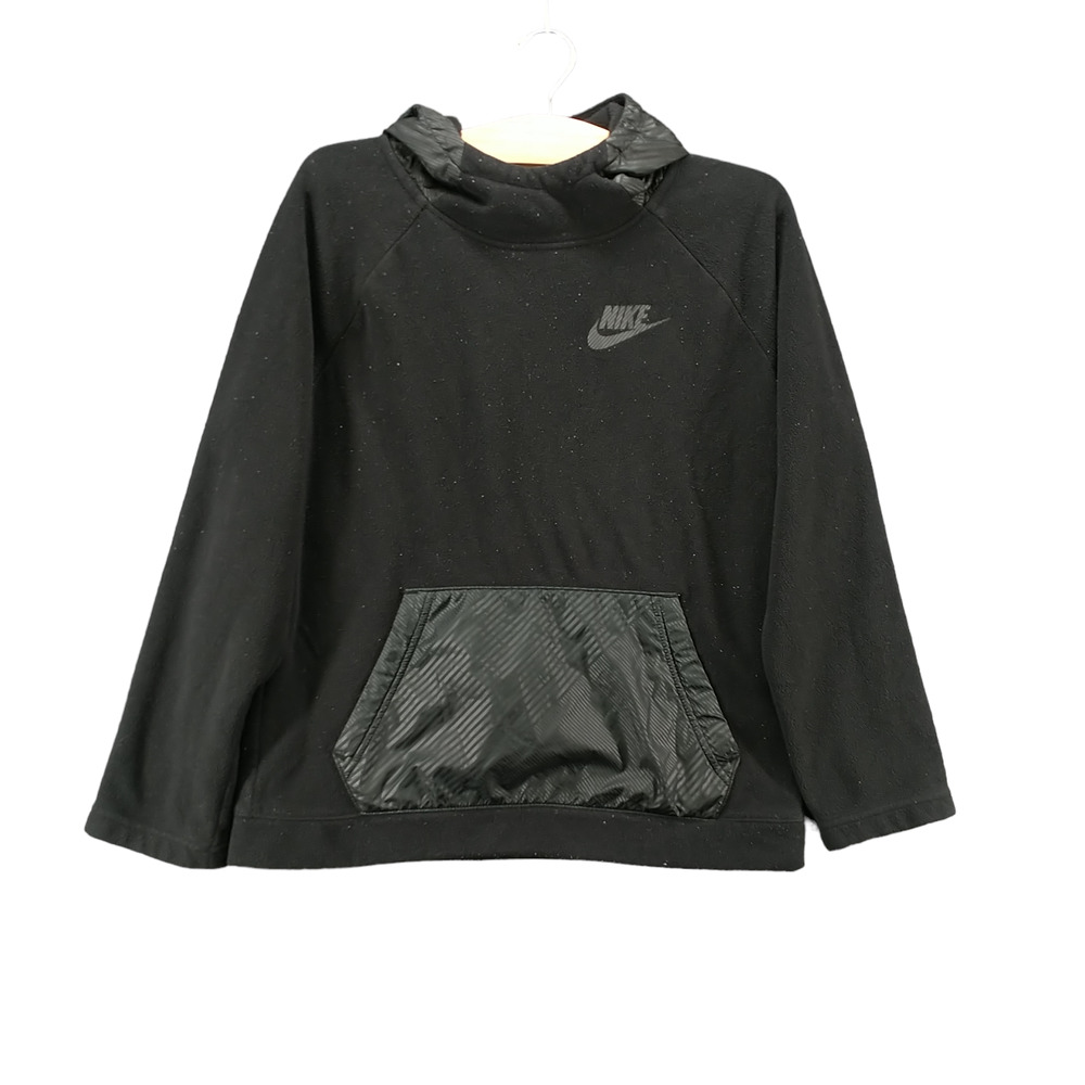 Nike Youth Boys Pullover Fleece Hoodie Sweatshirt Black Large Kangaroo Pocket